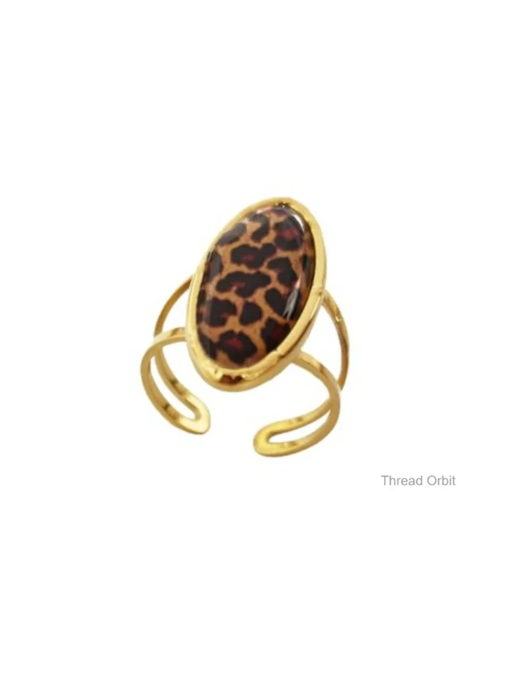 Gold-Tone Plated Stainless Steel Adjustable Open Band Ring